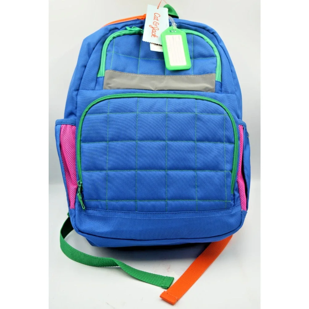 Cat &‎ Jack Blue Backpack + Pizza Lunchbox Back-to-School Supply Bundle